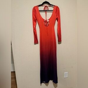 Sexy Orang/Red and Purple Ombre Dress - NWOT